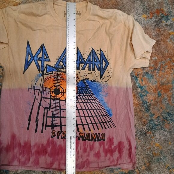 Vintage Style Def Leppard Tie Dye Orange Dye T Shirt Pyromania 2021 Bludgeon S/M - Picture 6 of 6
